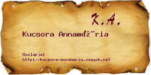 Kucsora Annamária névjegykártya