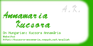 annamaria kucsora business card